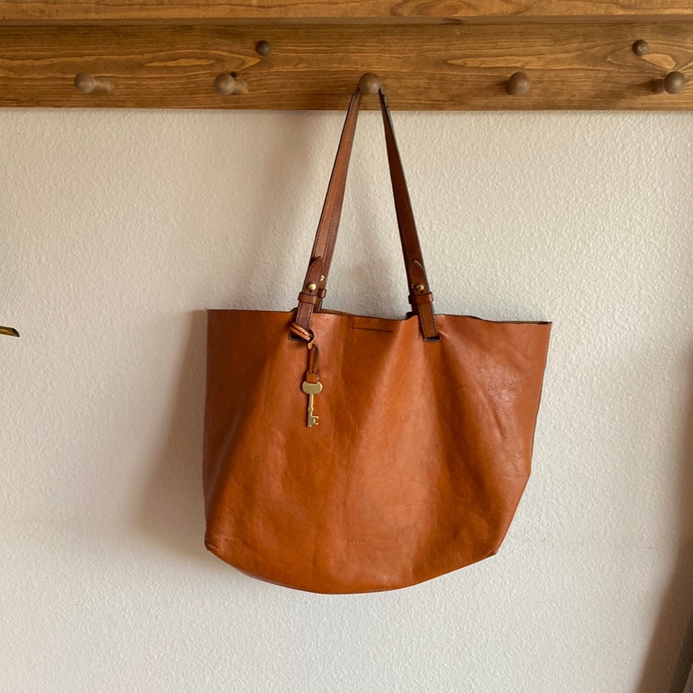 Fossil Leather Tote